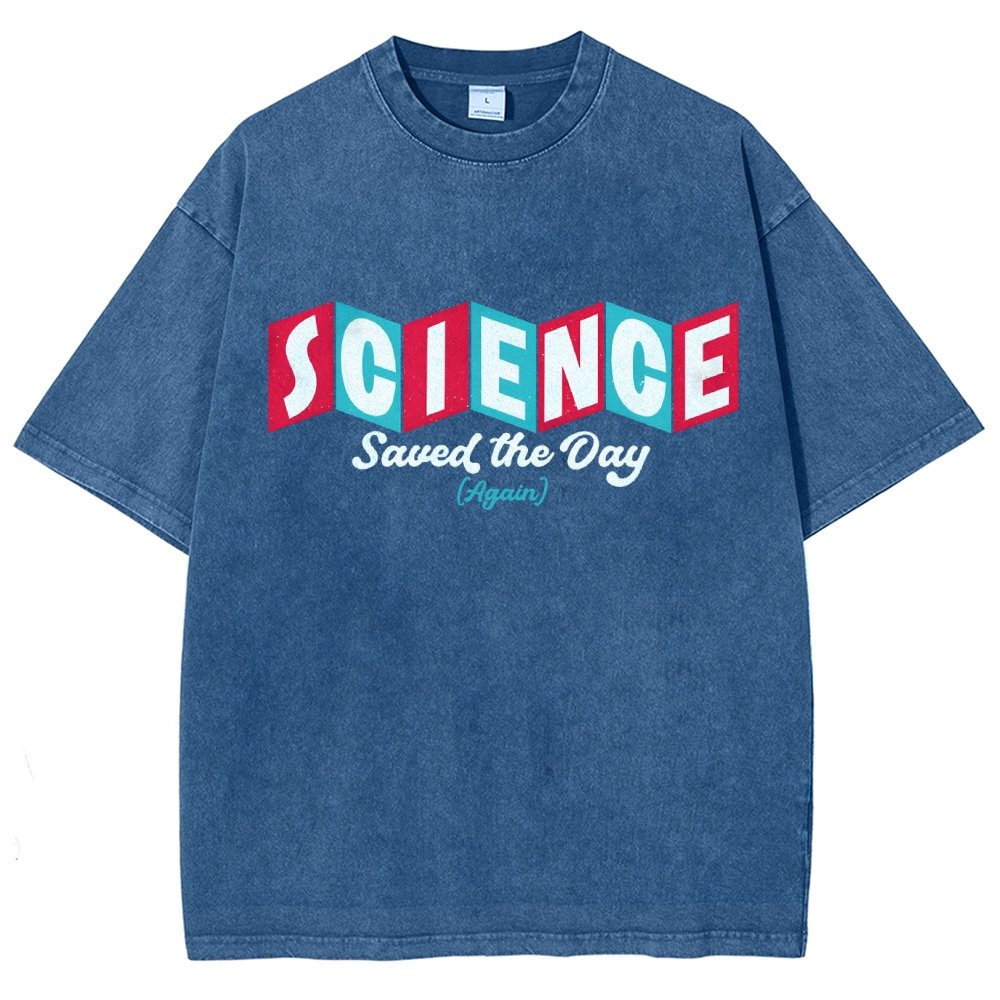 Science Saved the Day Vintage Distressed T-shirt
