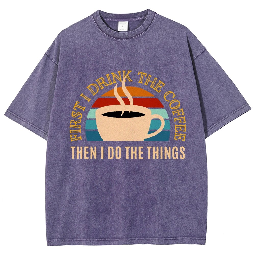 First the Coffee Vintage Distressed T-shirt