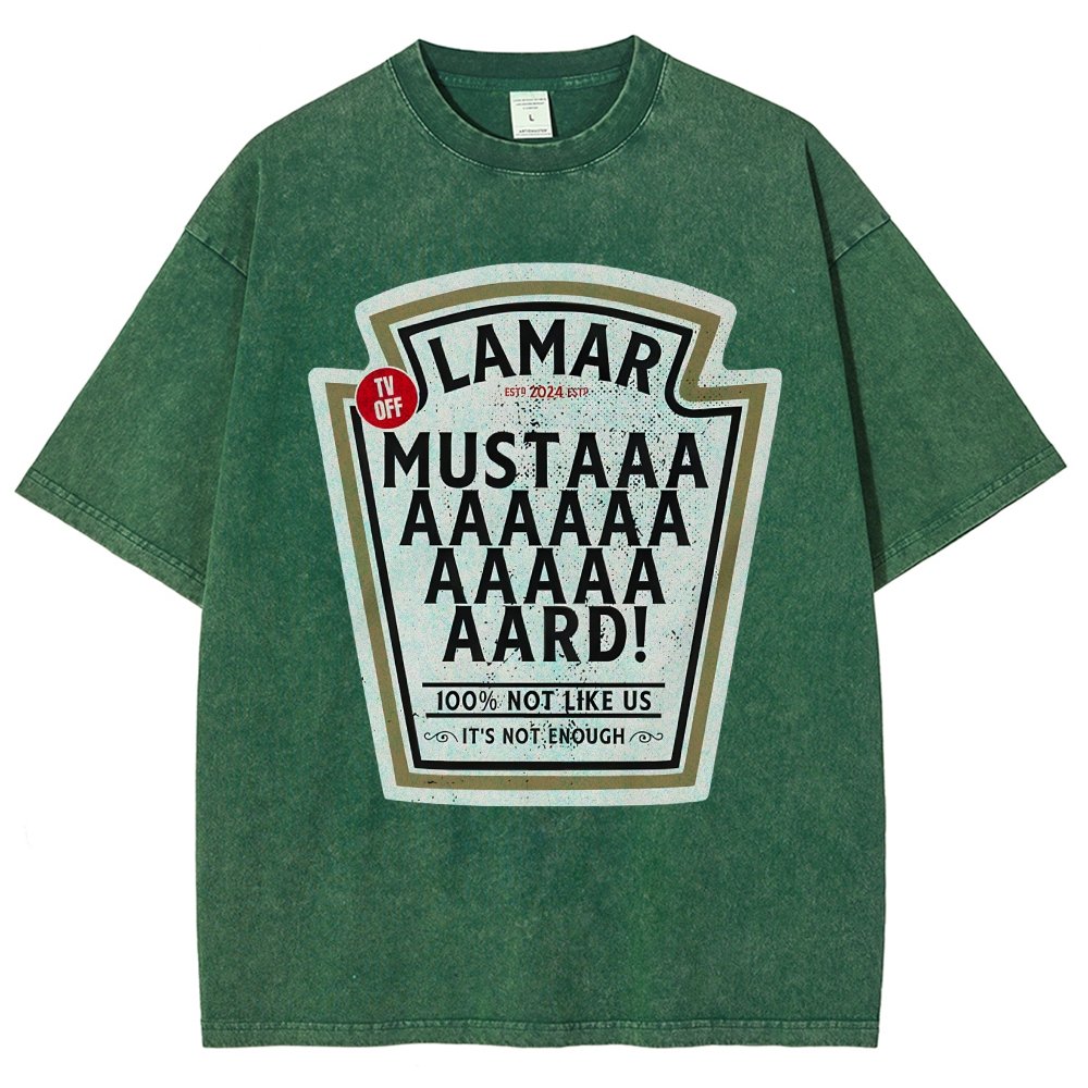 Lamar Mustard TV Off Essential Vintage Distressed T-shirt