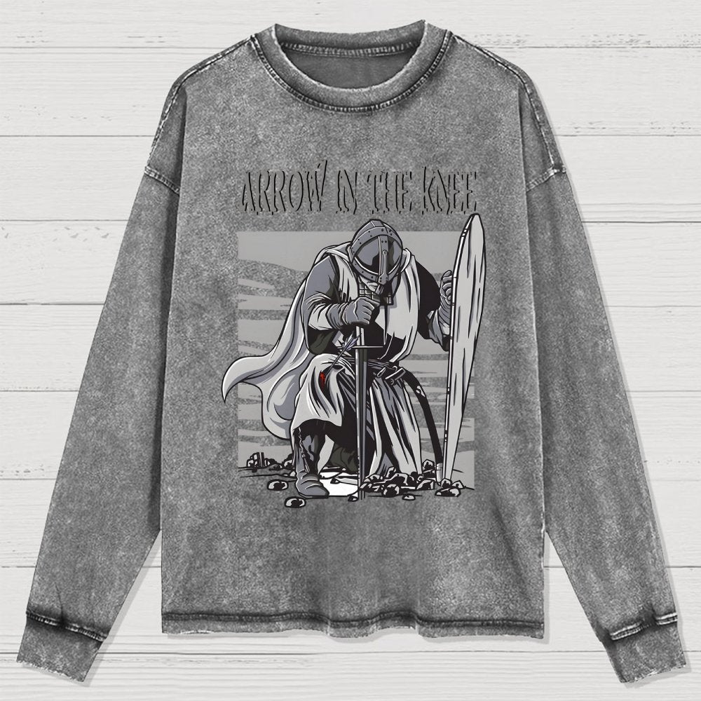 Arrow To The Knee Washed Long Sleeve Tee