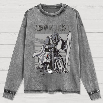 Arrow To The Knee Washed Long Sleeve Tee