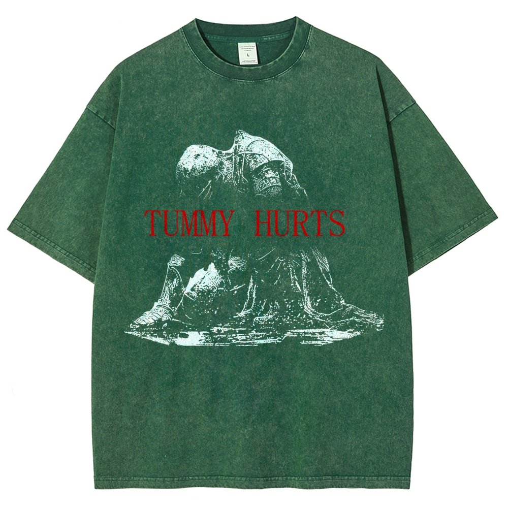 Retro Tummy Hurts Vintage Distressed T-shirt