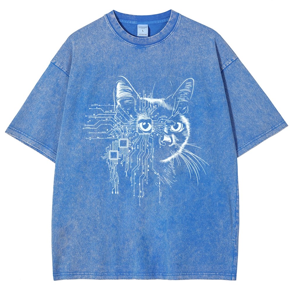 Future Cat Vintage Distressed T-shirt
