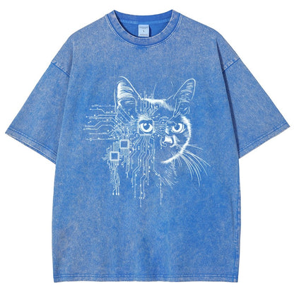Future Cat Vintage Distressed T-shirt