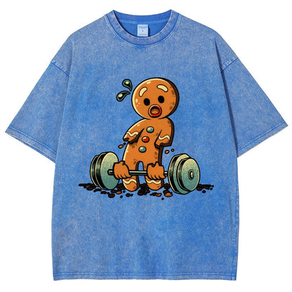 Gingerbread Workout Loosing Arms Vintage Distressed T-shirt