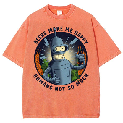 Beers Make Me Happy Vintage Distressed T-shirt