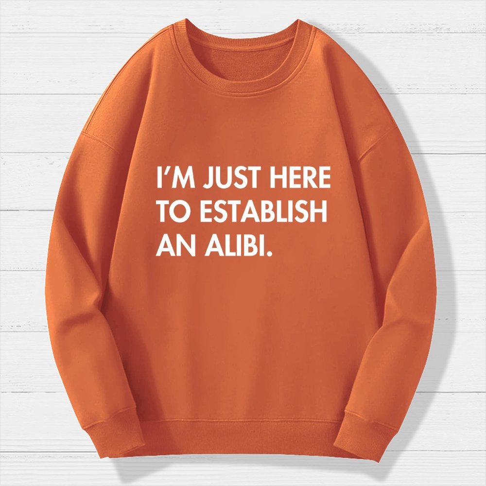 Im Just Here Establish Alibi Geek Cotton Sweatshirt