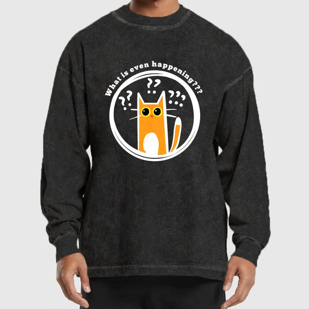 What Is Even Happening Washed Long Sleeve Tee