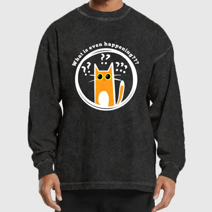 What Is Even Happening Washed Long Sleeve Tee