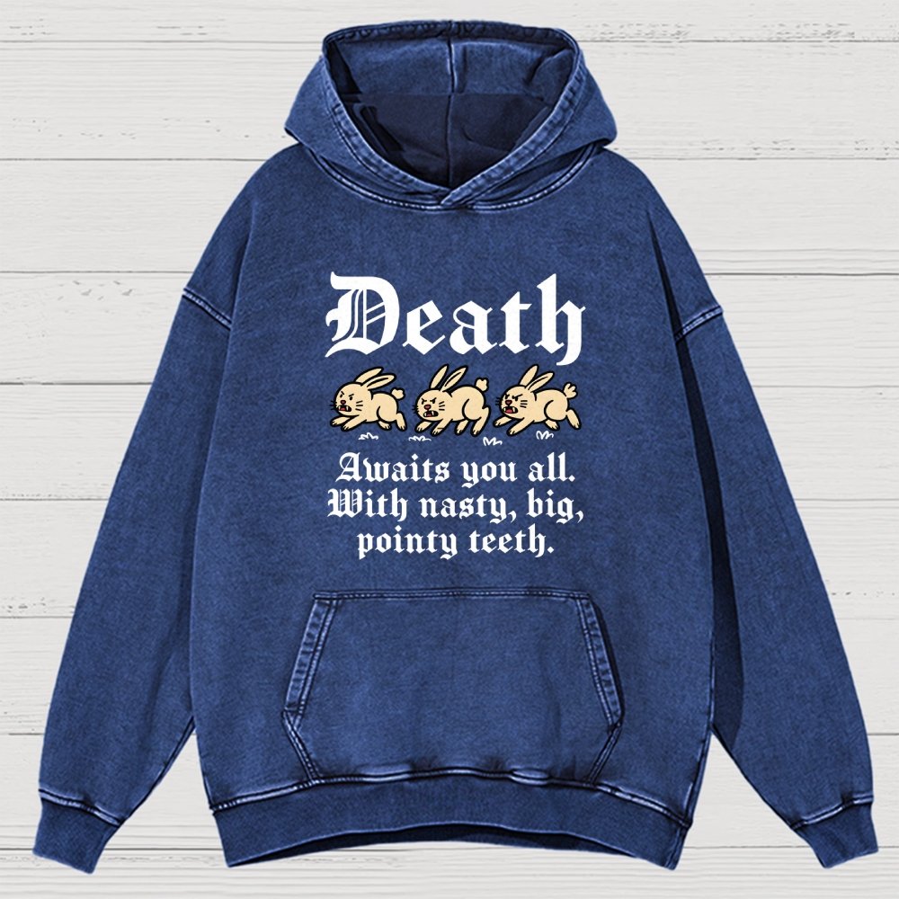 Death Awaits You All Vintage Distressed Hoodie