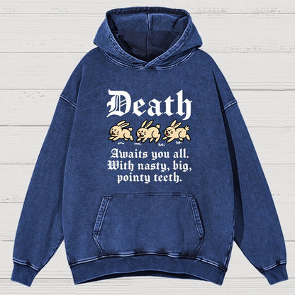 Death Awaits You All Vintage Distressed Hoodie