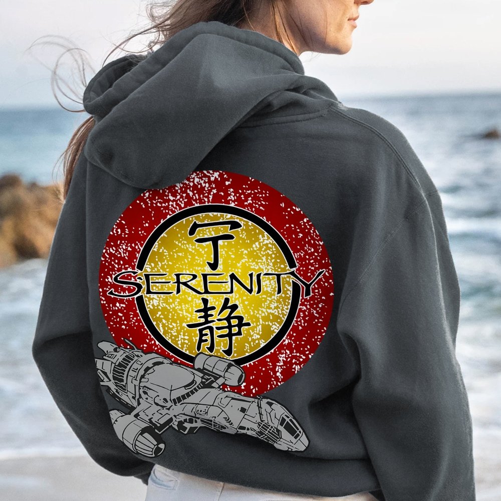 Firefly Mysterious Spacecraft Printed Back Cotton Hoodie