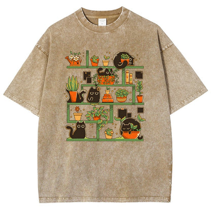 Kitten Garden Vintage Distressed T-shirt