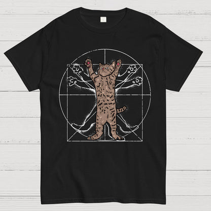 Vitruvian Cat Geek T-Shirt