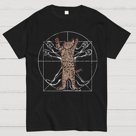 Vitruvian Cat Geek T-Shirt