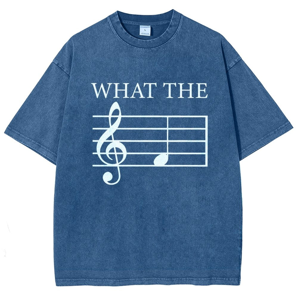 What The F Musical Note Vintage Distressed T-shirt