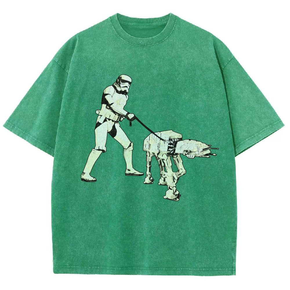 Empire Robot Dog-Planet Battles Vintage Distressed T-shirt