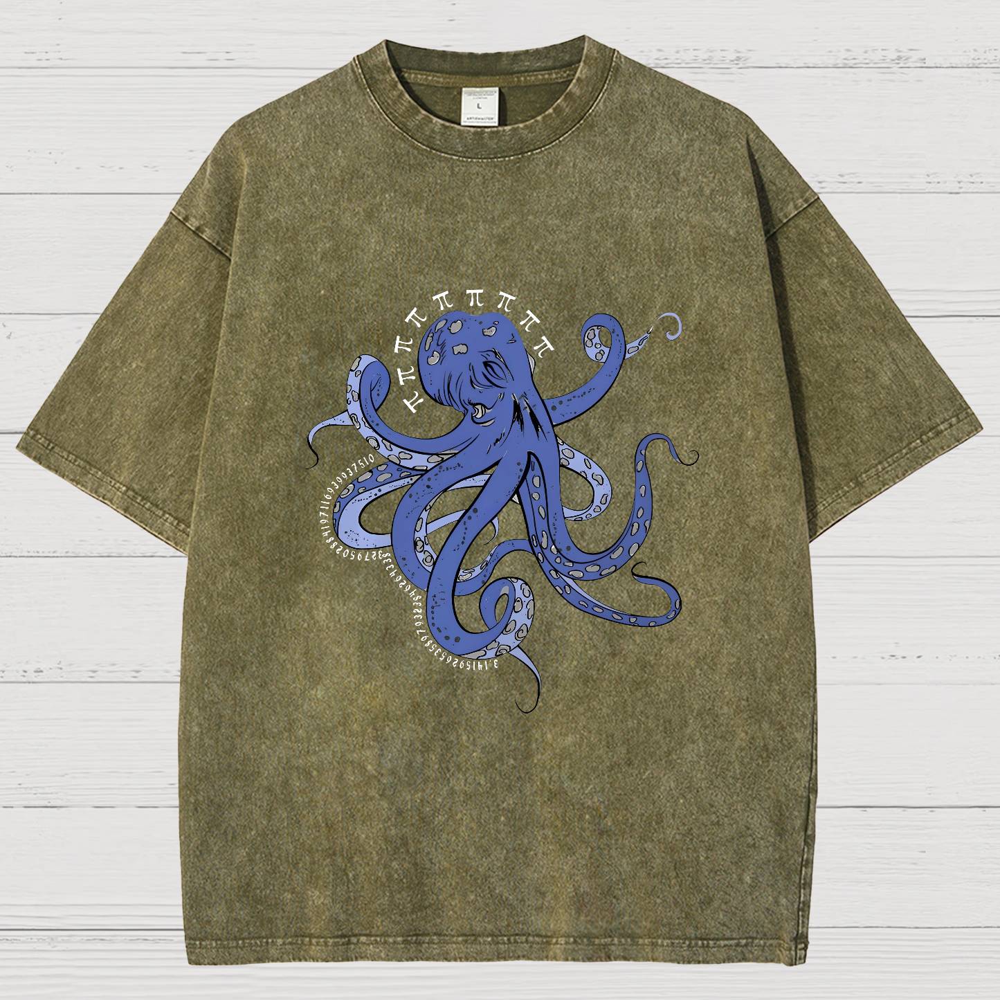 Funny Pi Day Octopus Vintage Distressed T-shirt