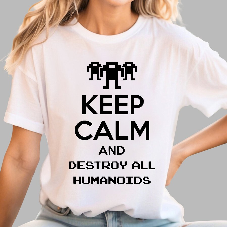Keep Calm And Destroy All Humanoids Sarcasm Nerd T-Shirt