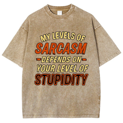 My Level of Sarcasm Depends Vintage Distressed T-shirt