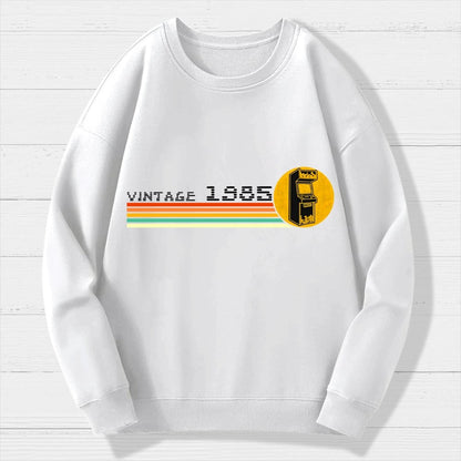 1985 Video Game Vintage Retro Arcade Classically Trained 80s Geek Cotton Sweatshirt