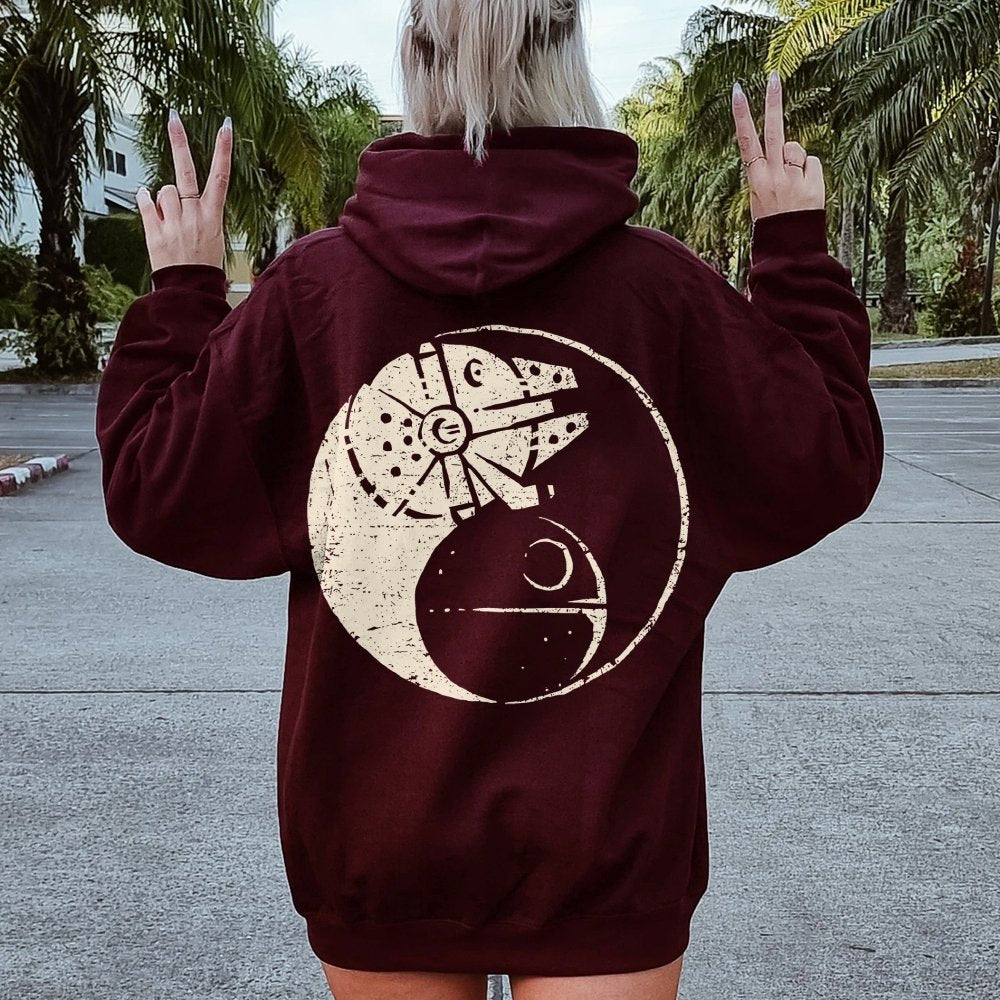 Balancing The Power Geek Printed Back Unisex Cotton Hoodie