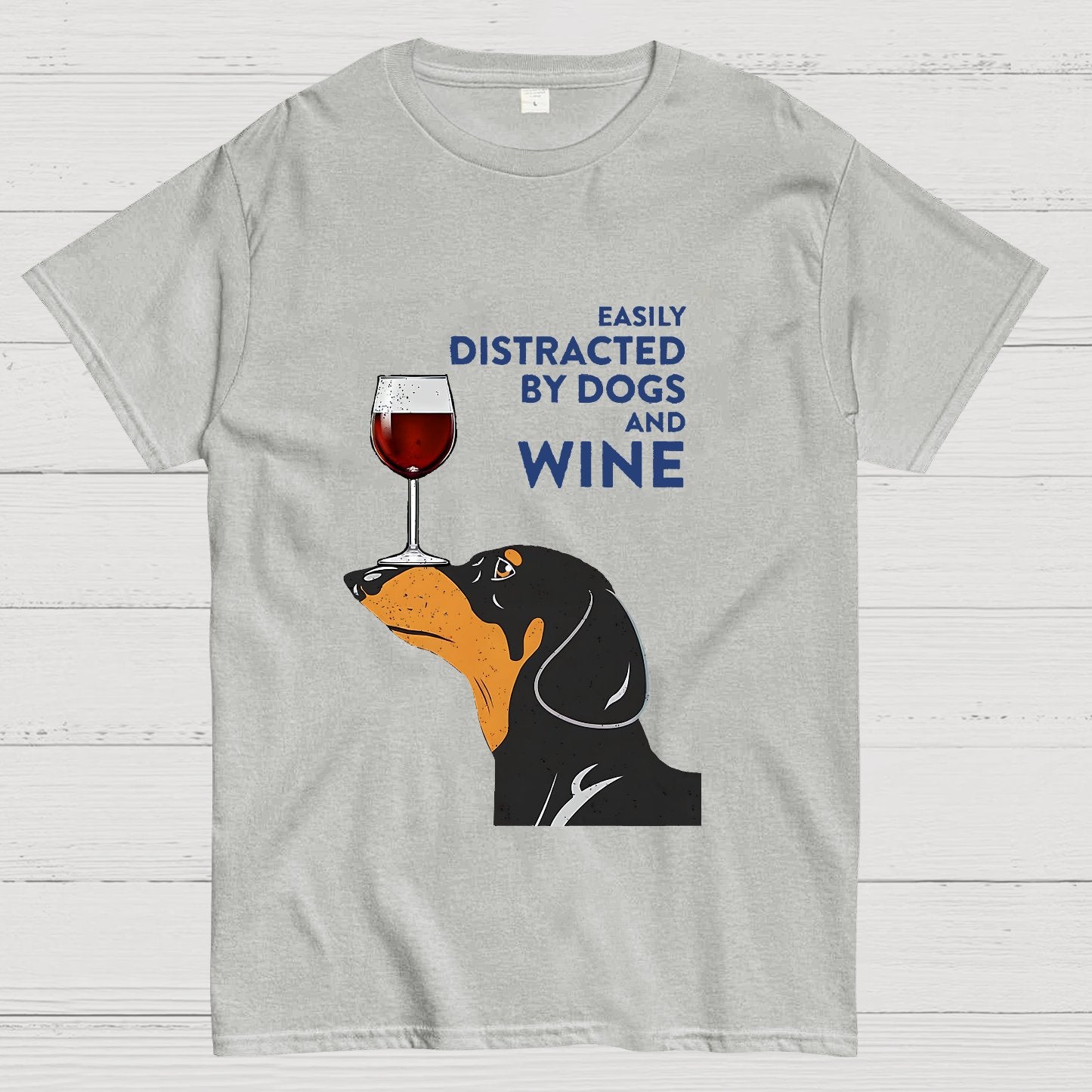 Easily Distracted By Dogs And Wine Geeky T-Shirt