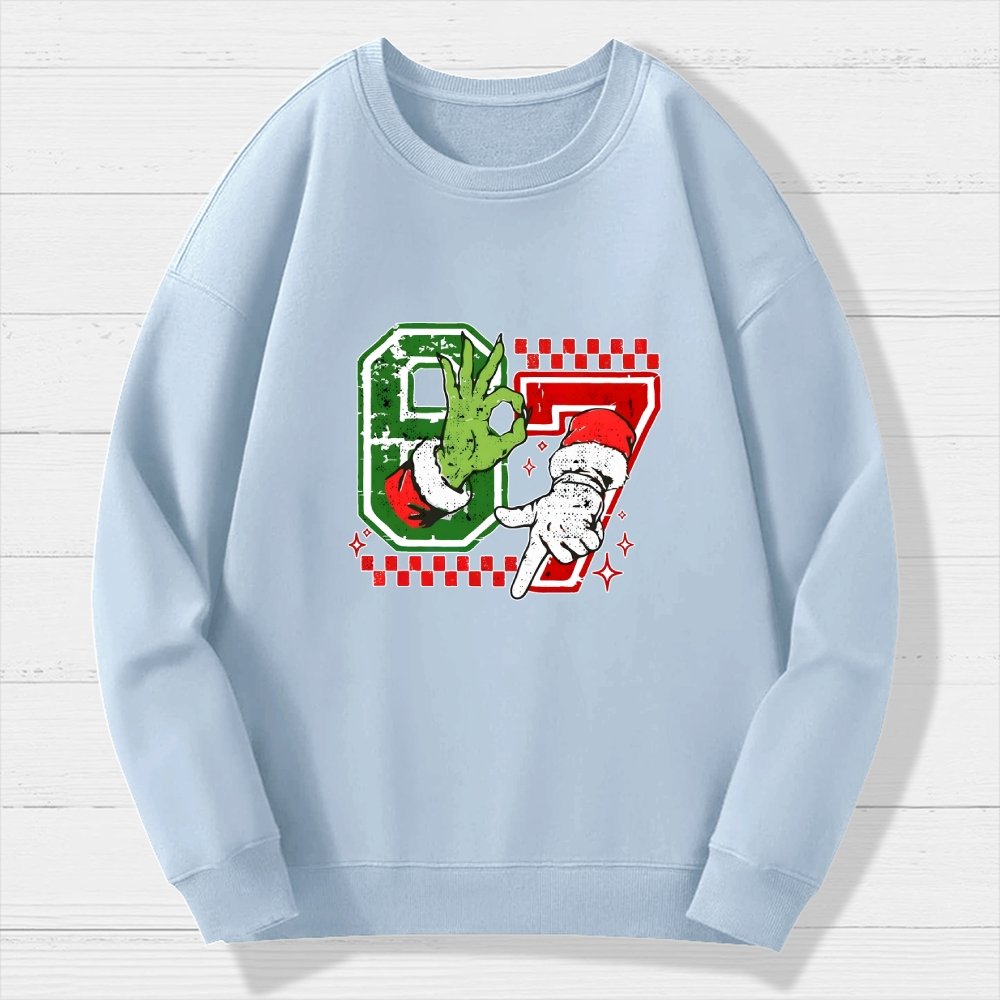 Six Seven 6 7 Christmas Geek Cotton Sweatshirt