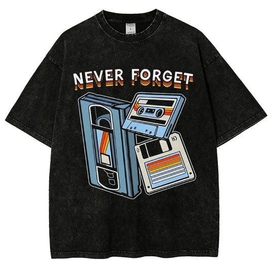 Never Forget Graphic Vintage Distressed T-shirt