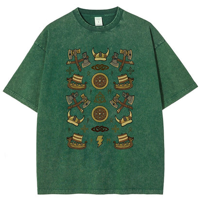 Fantasy Vikings Vintage Distressed T-shirt