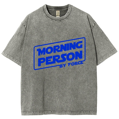 Morning Person By Force Vintage Distressed T-shirt