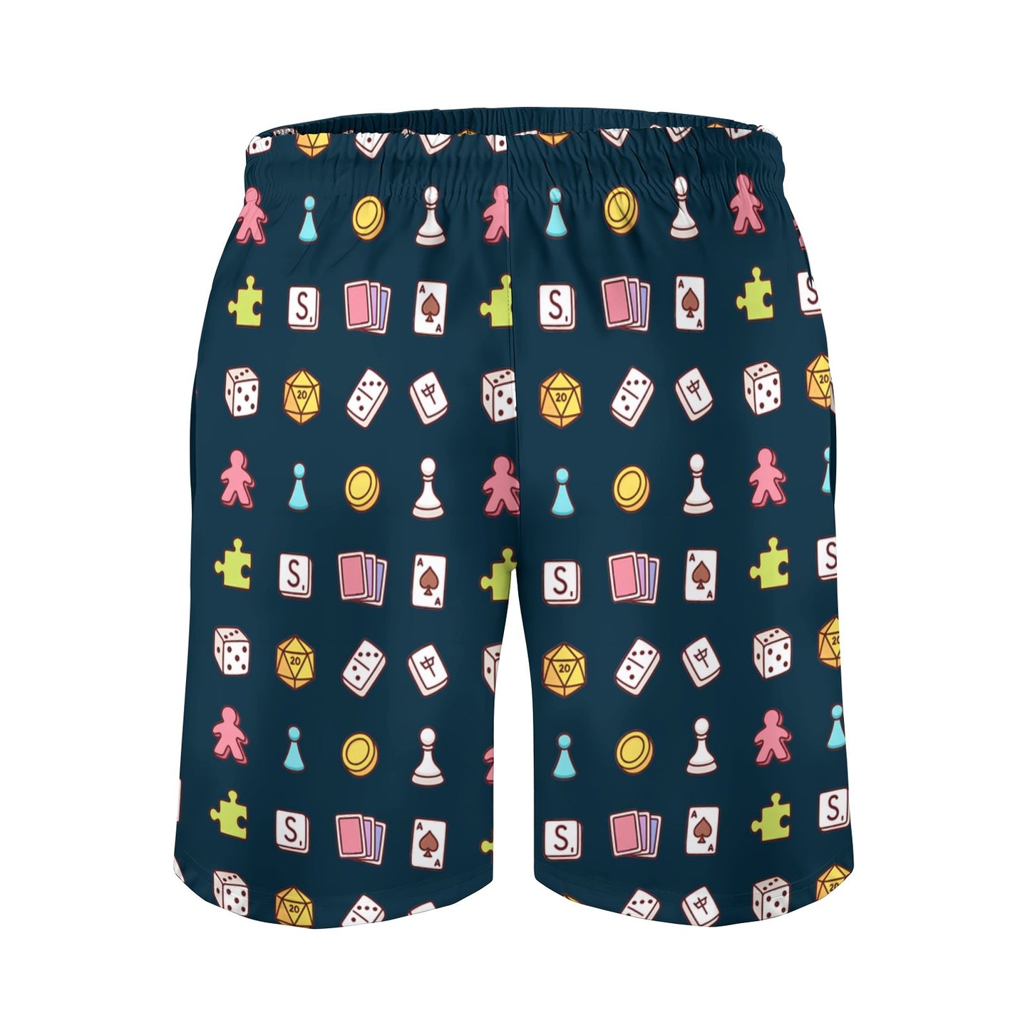 Board Game Beige Blue Geek Shorts