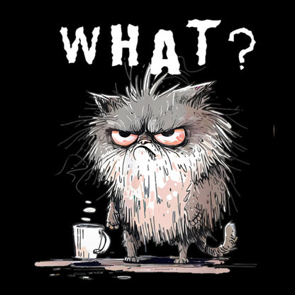 Bad Temper Feline With Coffee Grumpily Catty Funny T-Shirt