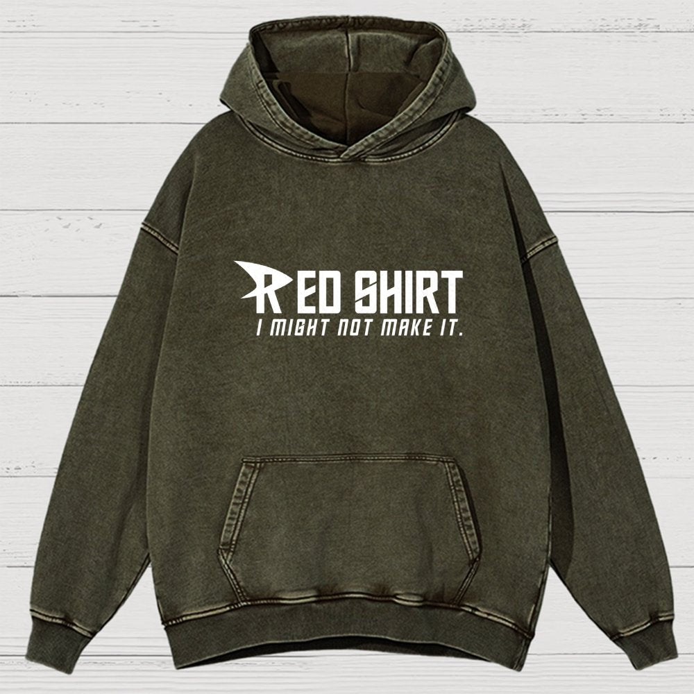 Red Shirt Vintage Distressed Hoodie