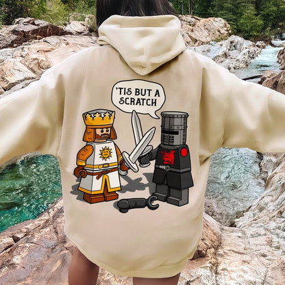 King Vs Knight Printed Back Unisex Cotton Hoodie