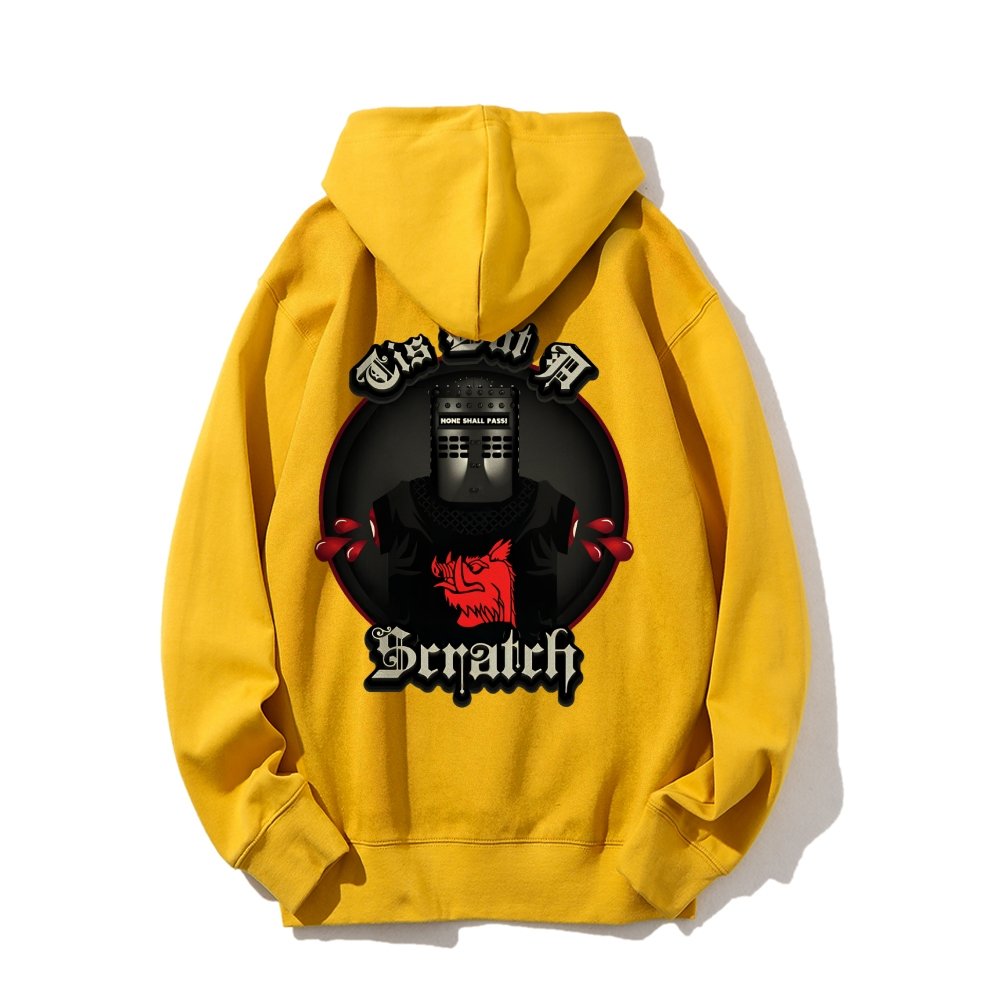 None Shall Pass - Tis But A Scratch Printed Back Unisex Cotton Hoodie
