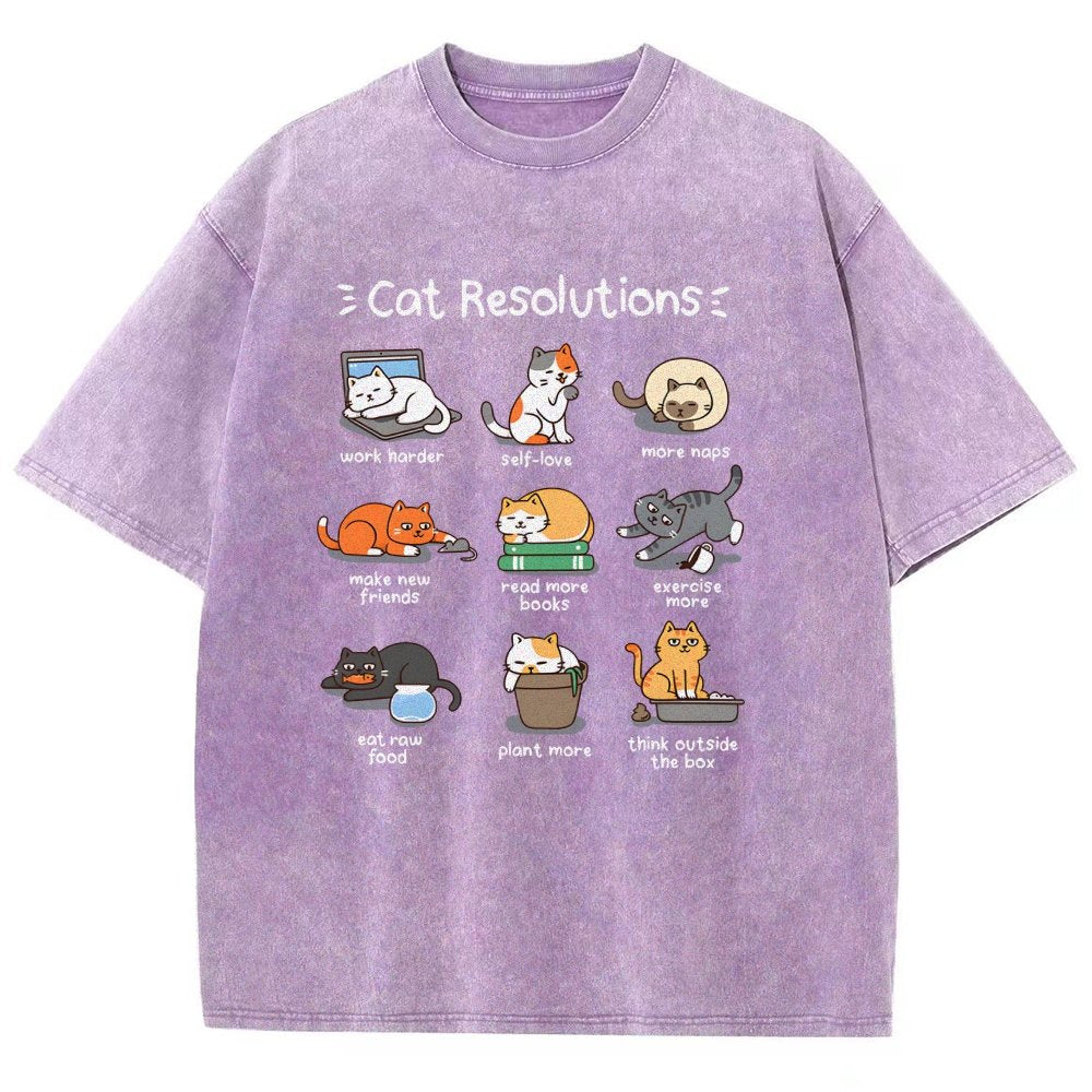 Cat Resolutions Vintage Distressed T-shirt