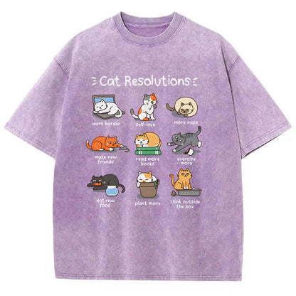 Cat Resolutions Vintage Distressed T-shirt