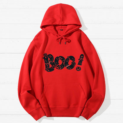 Boo - Funny Cute Ghost Typography Geek Cotton Hoodie
