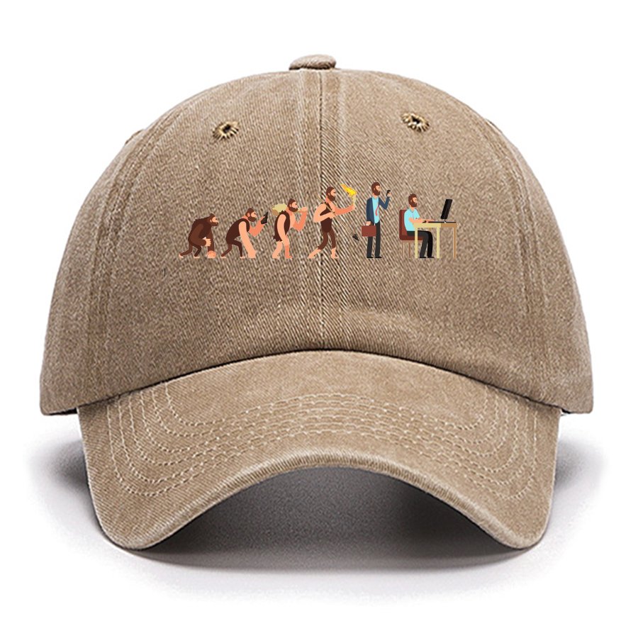 Human evolution From monkey to businessman and computer user Cotton Hat