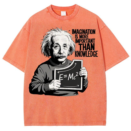 Imagination is more important than knowledge Vintage Distressed T-shirt