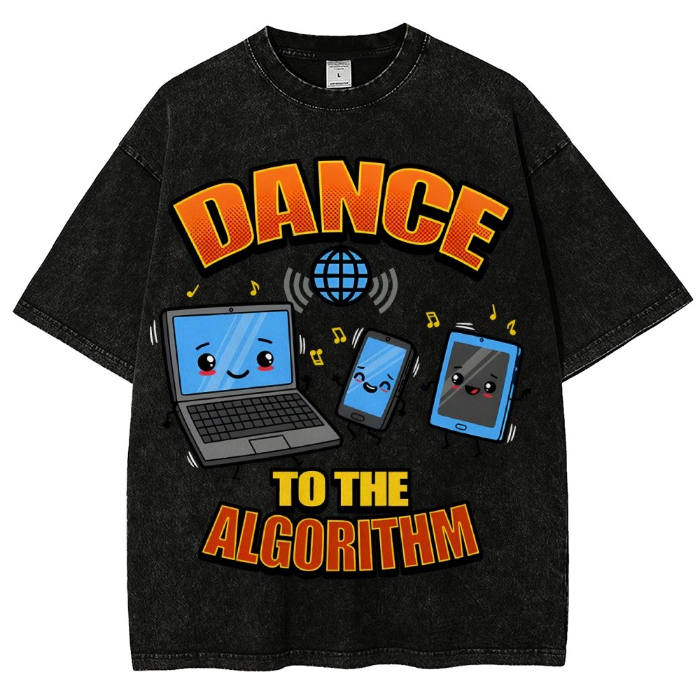 Dance To The Algorithm Funny Vintage Distressed T-shirt