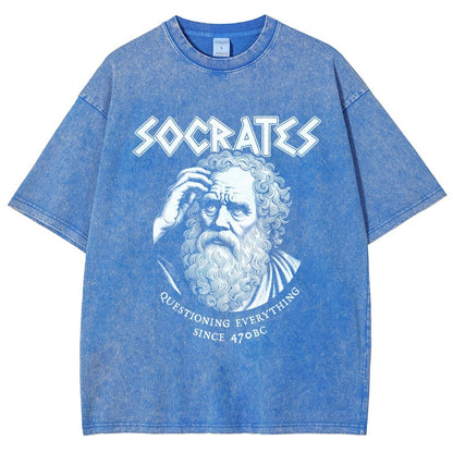 Socrates Questioning Everything Vintage Distressed T-shirt