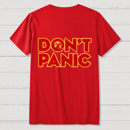 Dont Panic Vintage Distressed Front And Back Printing Geek T-Shirt