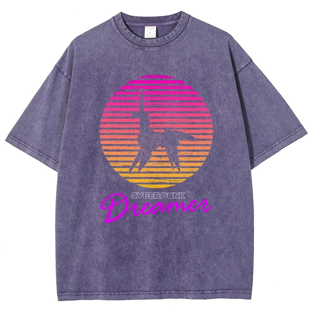 Cyberpunk Dreamer Vintage Distressed T-shirt