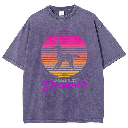 Cyberpunk Dreamer Vintage Distressed T-shirt