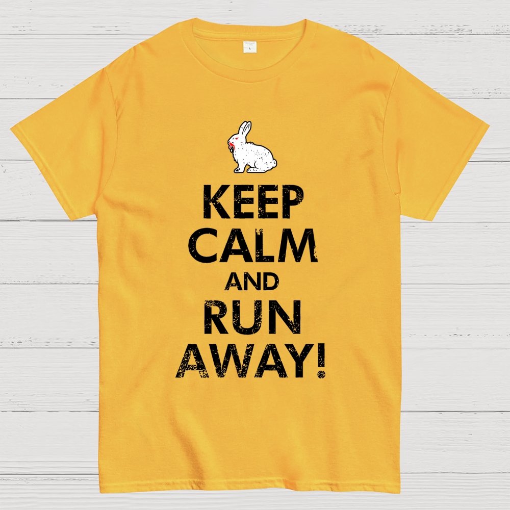Keep Calm and Run Away! Unisex Geek T-Shirt