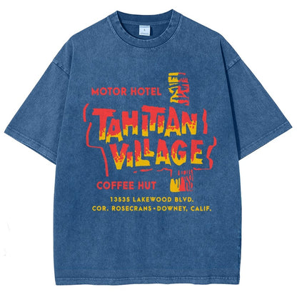 Tahitian Village - Downey, CA - Vintage Tiki Bar Vintage Distressed T-shirt