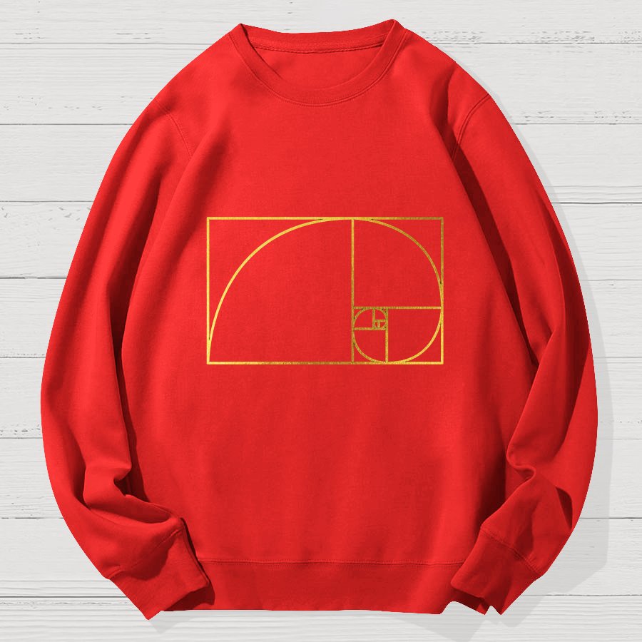 Distressed Fibonacci Spiral Geek Cotton Sweatshirt