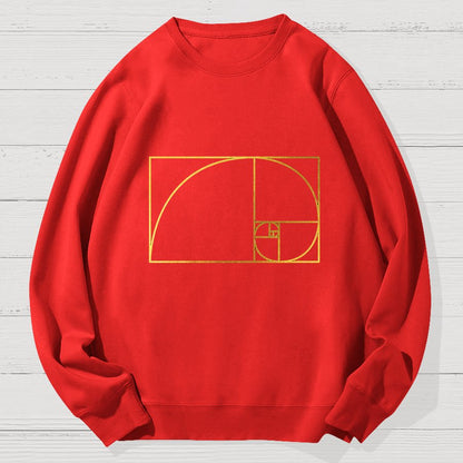 Distressed Fibonacci Spiral Geek Cotton Sweatshirt